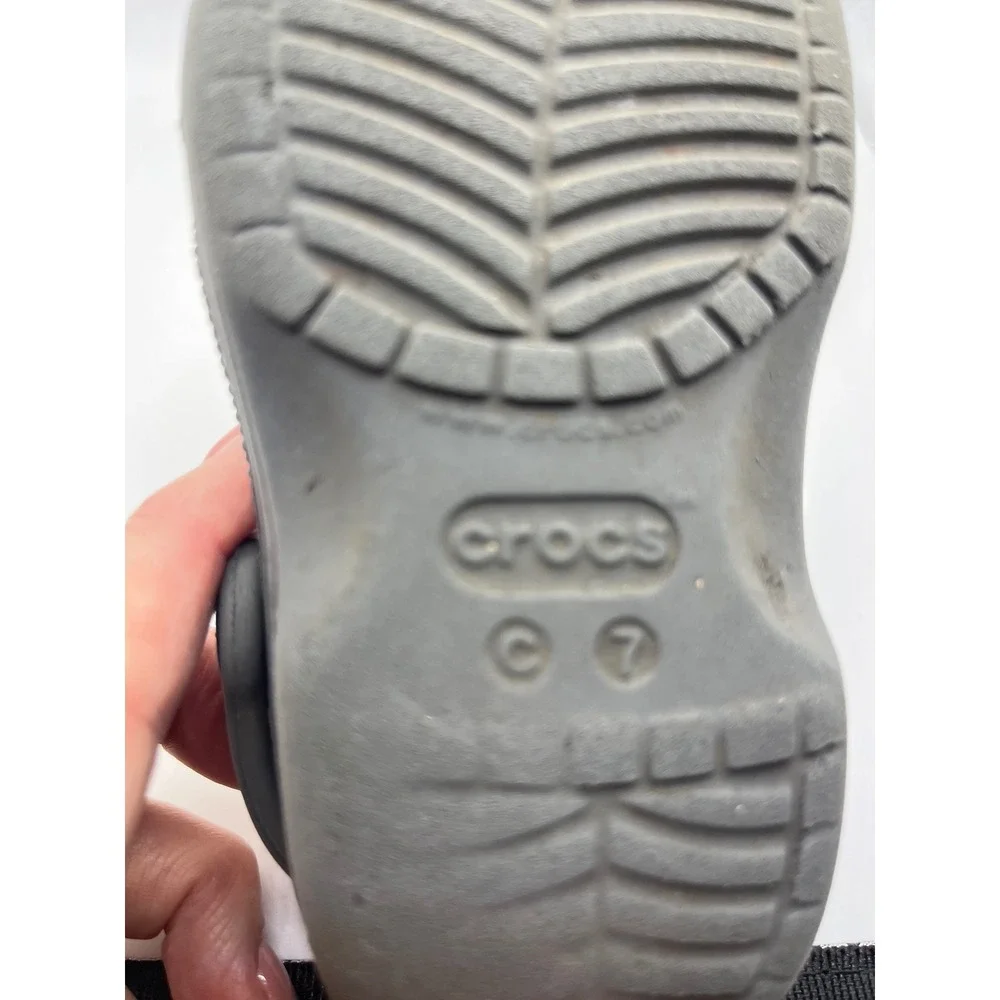 Crocs Classic Clog Kids Size 7 Gray Slip On Sandals‎ Shoes